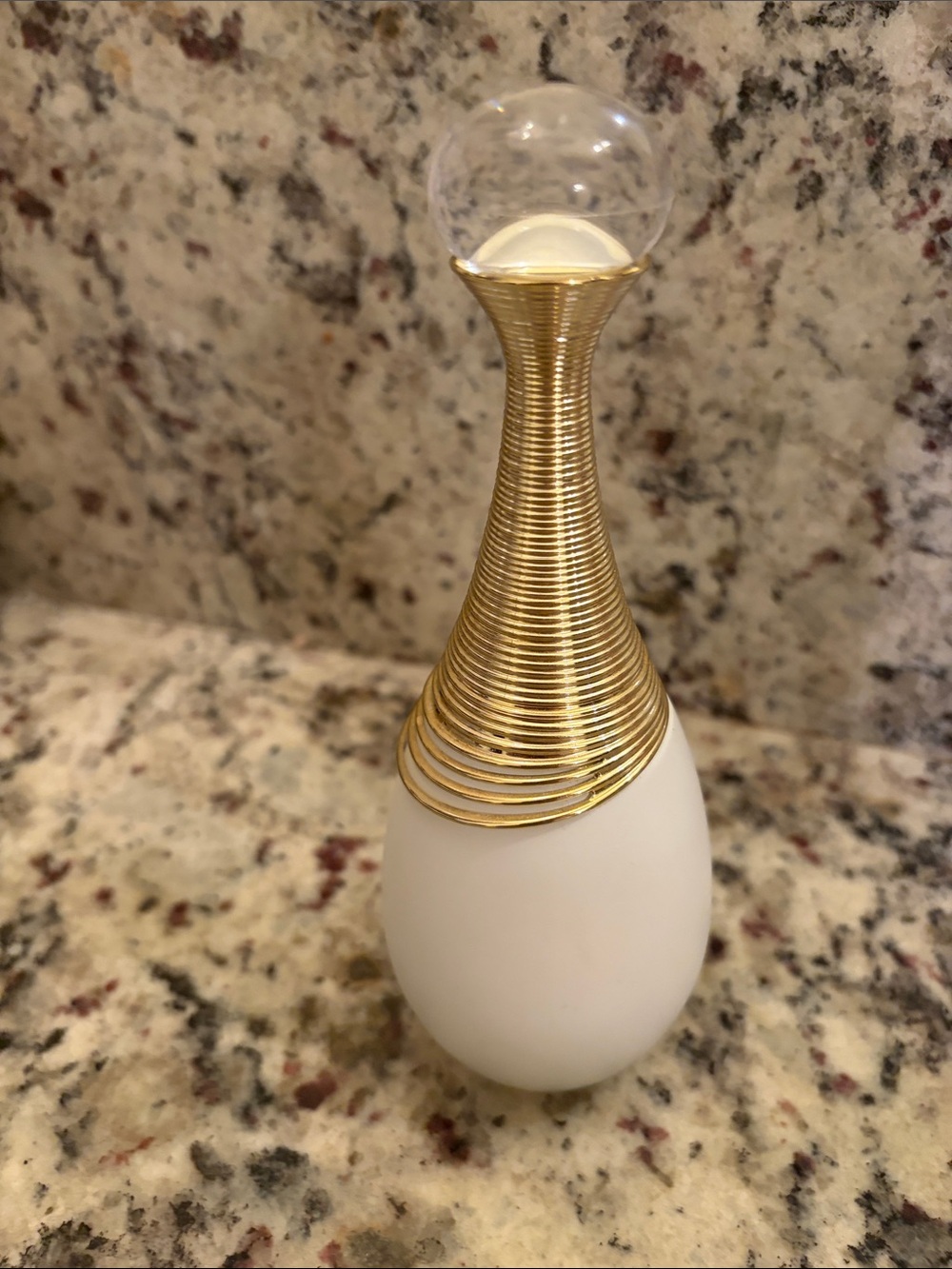 Dior White and Gold Sculptural Accent Vase